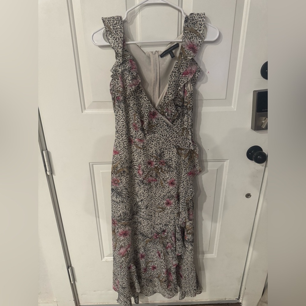 White House Black Market Floral Ruffle Maxi Dress